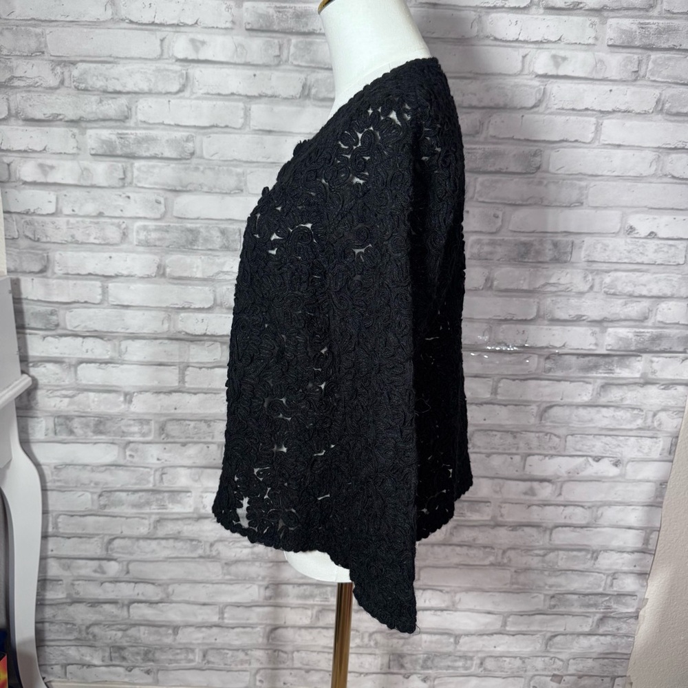 Vintage Floral Black Women's Button Up Cardigan - Picture 4 of 12